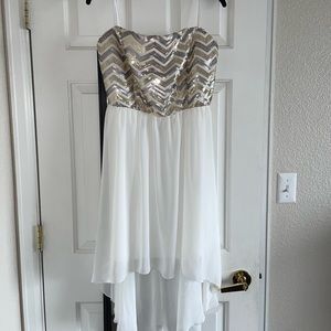 Deb high low strapless dress